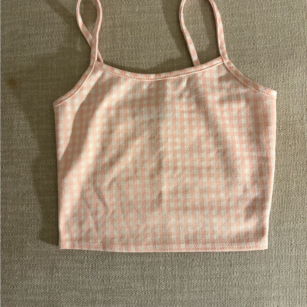 Women’s Peach Houndstooth Tank Top